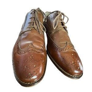 Flosheim Men's Wingtips Brown Dress Laced Up Shoes Sz 10D Pre-owned